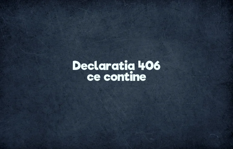 declaratia 406 ce contine