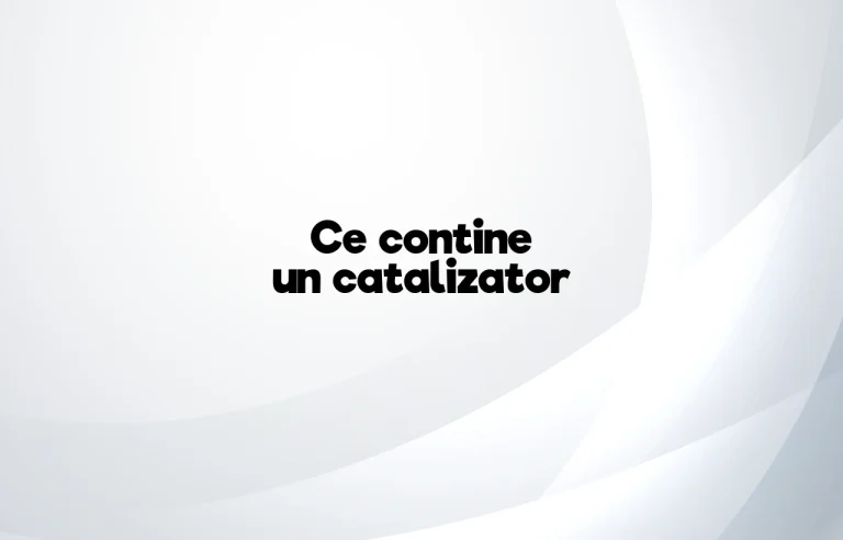 ce contine un catalizator