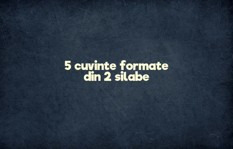 5 cuvinte formate din 2 silabe