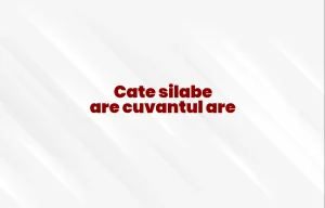 cate silabe are cuvantul are