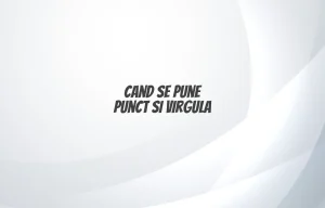cand se pune punct si virgula