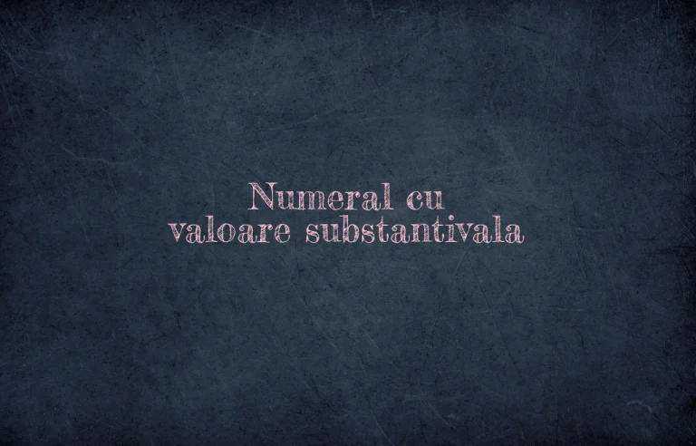 numeral cu valoare substantivala